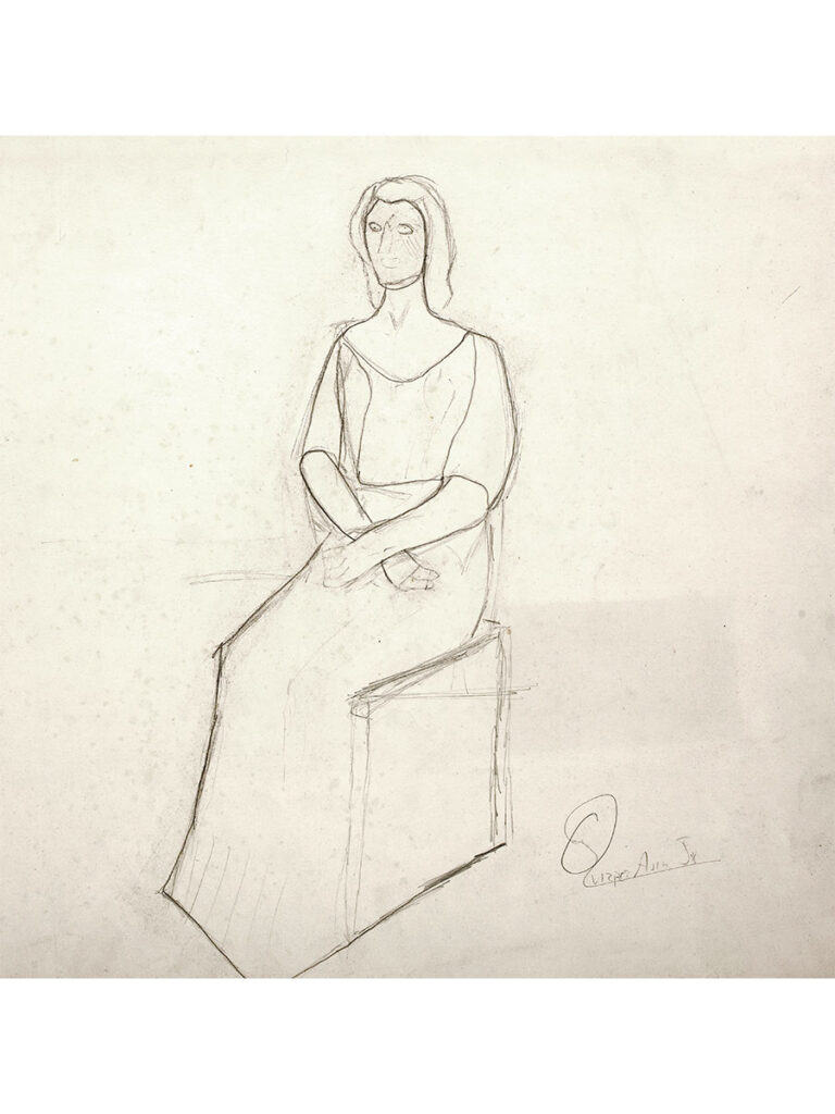 Boceto de mujer sentada